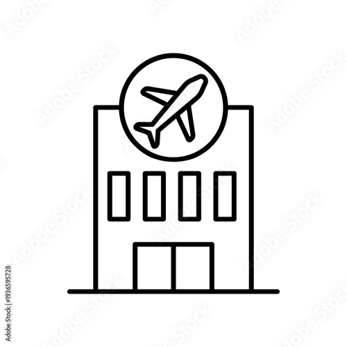Airport icon vector set. Air terminal Illustration sign collection. Aviation symbol or logo.
