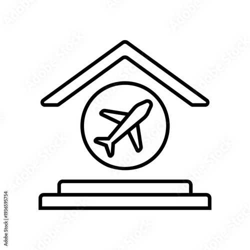 Airport icon vector set. Air terminal Illustration sign collection. Aviation symbol or logo.
