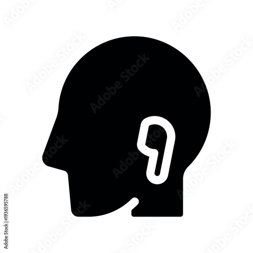 Human Profile Wearing Wireless Earbud