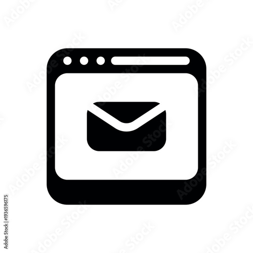Email Client Window Icon with Incoming Message Notification