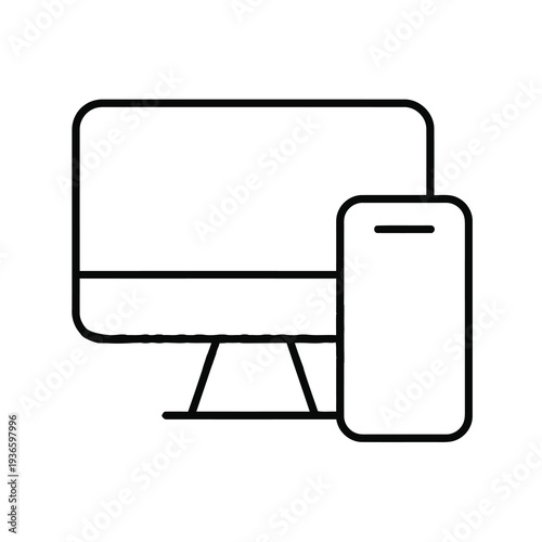 multiple flat-form viewing icons on a mobile phone with blank screen vector 