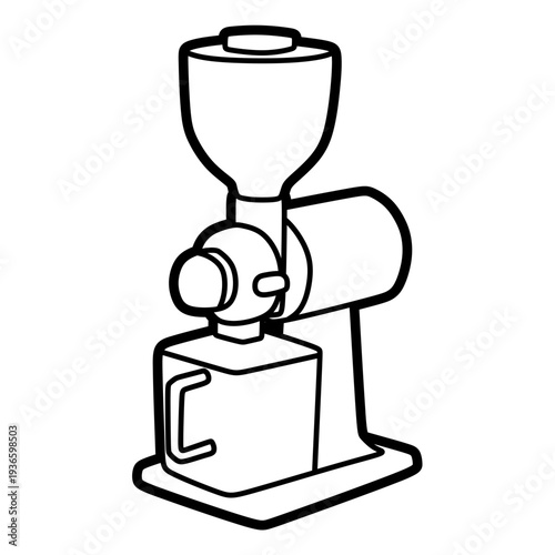 coffee grinder image, editable lines