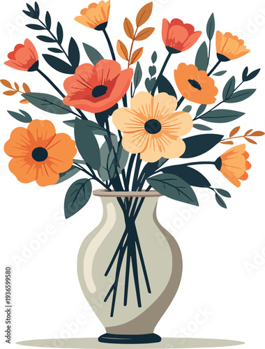 vaso di fiori misti vettoriale	
