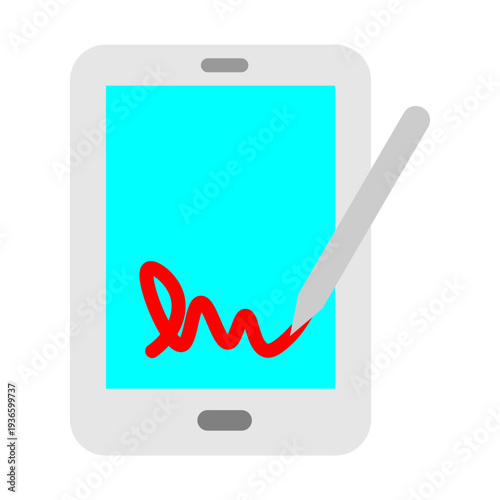 Digital Signature Vector Flat Icon Design