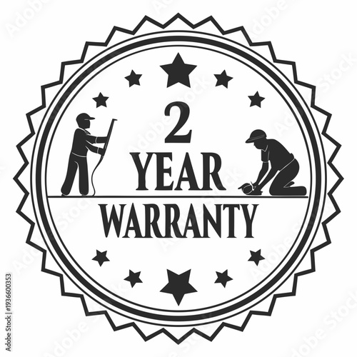 2 year warranty stamp with the text