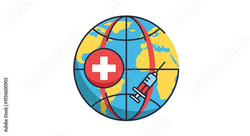 Vaccination Effort Worldwide Illustrated on Earth