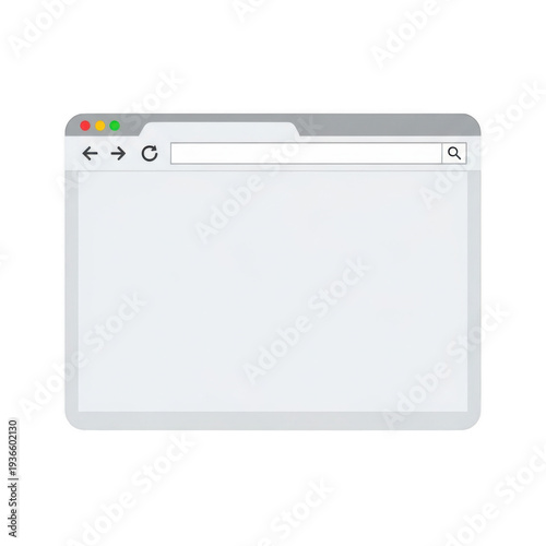 Browser window template isolated on transparent background
