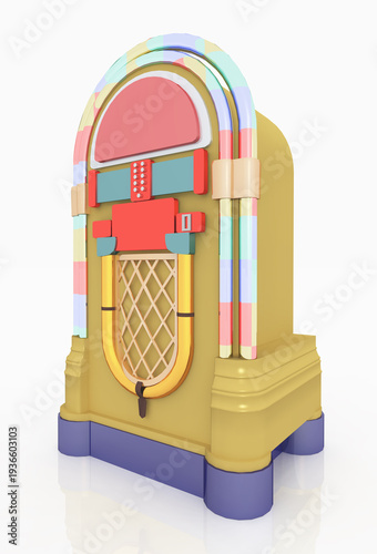 Jukebox vor weißem Hintergrund