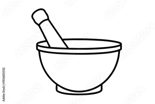 Mortar and Pestle, Pharmacy Tool Icon