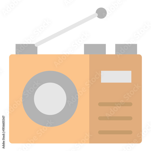 Radio Vector Flat Icon Design