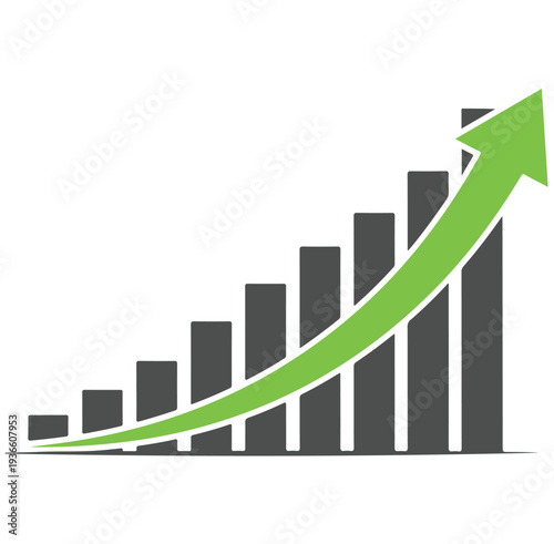 Free Download Business Growth Arrow Graph Vector, Rising Profit Chart, Financial Success Trend, Corporate Revenue Increase Icon Minimal Infographic Design. Upward Arrow Growth Chart Vector Rising Sales Growth Arrow - GFXLoad