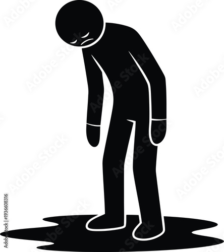 A person standing in a dark emotional state