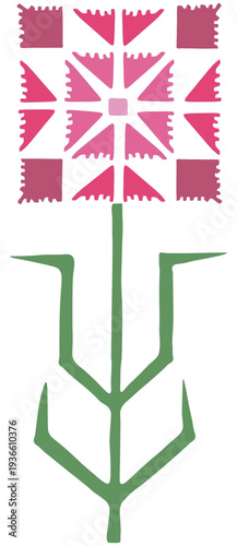 Floral Ornament Inspired by Slavic and Balkan Folk Embroidery