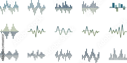 Collection of various audio waveform visualizations