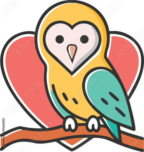 A captivating portrait of a Barn Owl, perched on a moss-covered branch, takes center stage. The owl, facing the viewer directly, showcases its heart-shaped facial disc, bright black eyes, and a slight