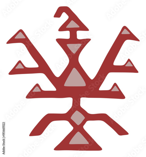 Abstract geometric folk motif transformed into a contemporary colorful decorative vector illustration