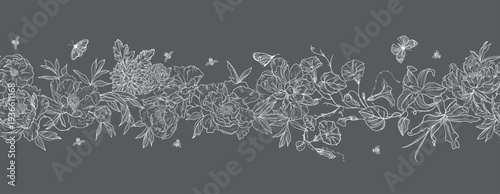 garland of flowers, vector illustration
