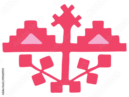 Decorative cultural heritage vector design with geometric folk-inspired artistic symbolism