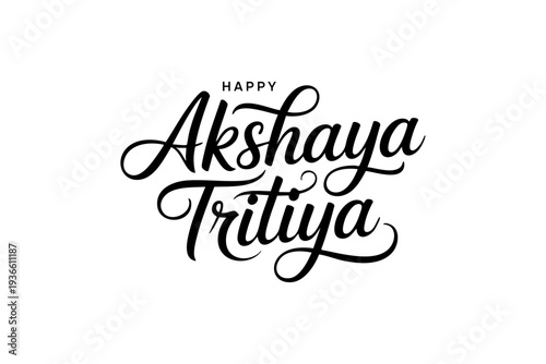 Decorative Vector Typography of Akshaya Tritiya – Elegant Indian Festival Lettering Design