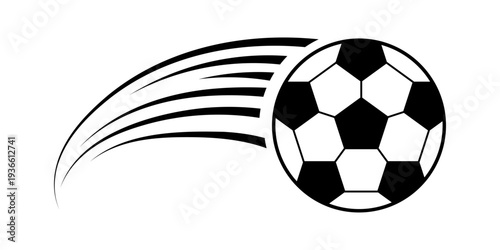Soccer ball football icon vector logo or team illustration. Dynamic sport graphic with world cup