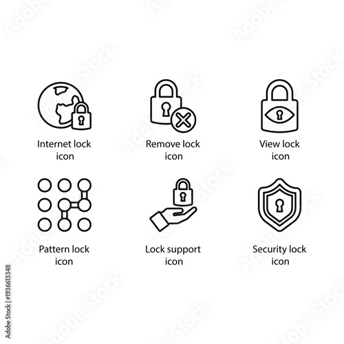 Internet, Remove, View, Pattern, Lock support Security lock, icon