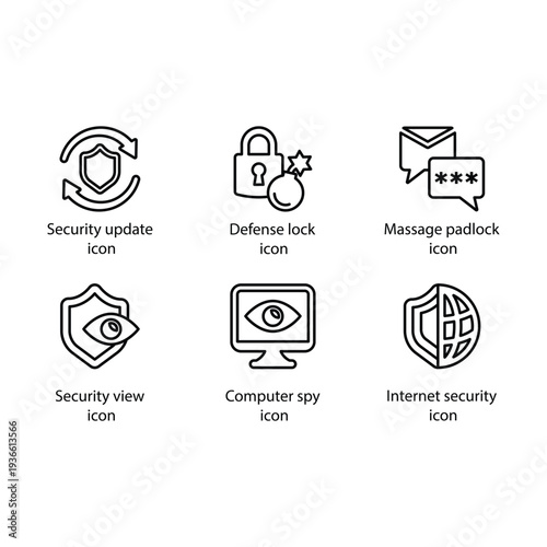 Security update, Defense lock, Massage padlock, Security view, Computer spy, Internet security, icon
