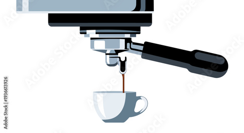 Espresso Machine Pouring Coffee.