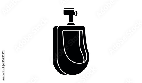 Black hot water bottle icon with white outline