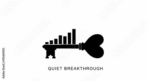 Key to success with growing chart, symbolizing achievement and progress