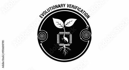 Seedling growing from technology, symbolizing organic growth and innovation