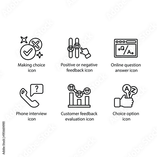 Choice task, feedback, Question answer, Phone interview, Customer feedback, Choice option, icon