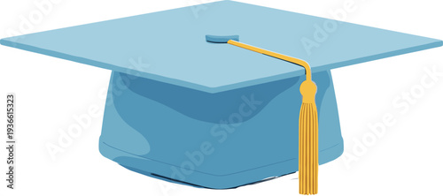 Graduation cap academic mortarboard education symbol university achievement flat vector illustration
