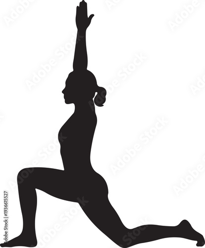 Woman in Yoga Pose Silhouette Vector Illustration