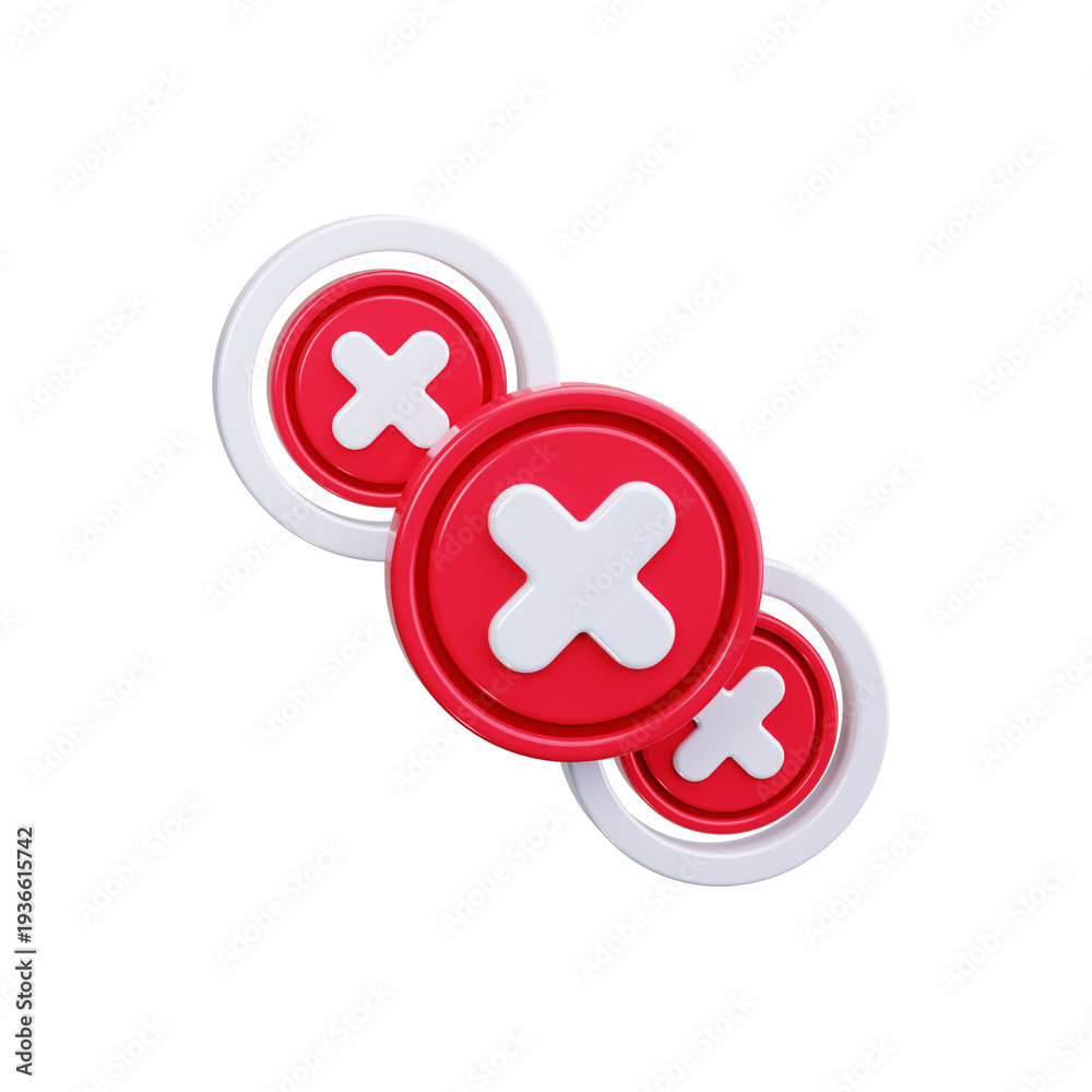 Obraz premium cross circle 3d render icons