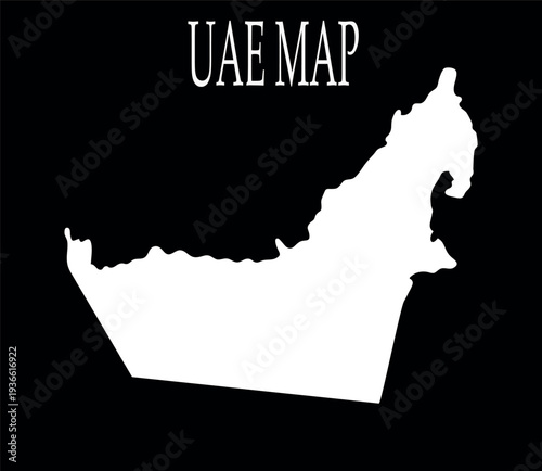 Clean Modern Map of United Arab Emirates on White Background