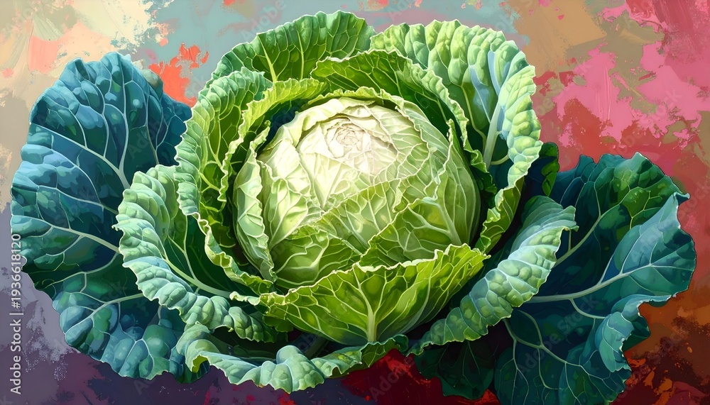 Obraz premium Cabbage Rose with Dense Globular Blooms Resembling a Cabbage Head 74 Characters