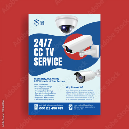 CCTV Surveillance System Installation Flyer Template, Security Camera Monitoring Services Poster, Home Business Safety Protection Advertisement,
Alarm Monitoring Promotion Leaflet Brochure Cover A4 Pr