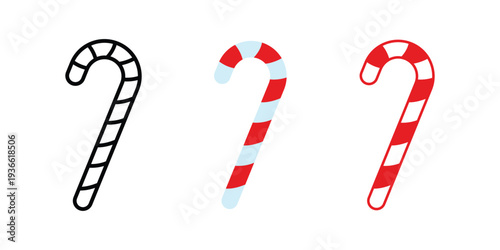 Candy cane icon. Candy cane vector flat and line icon design. Candy cane vector illustration