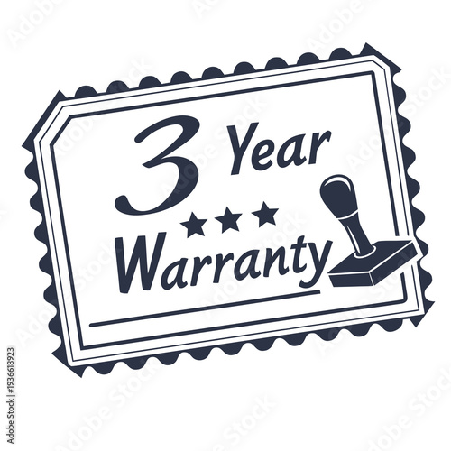3 year warranty stamp with the text