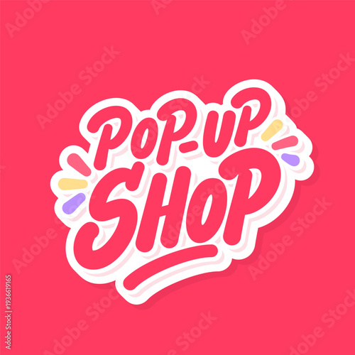 Pop Up Shop Lettering Banner