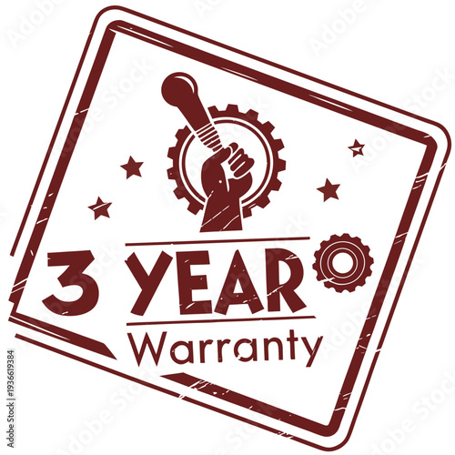 3 year warranty stamp with the text