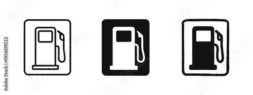 Gas Station and Fuel Pump Icons - Automotive and Energy Symbols