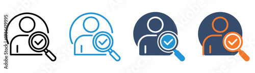 Recruitment icon set multiple style collection, including flat, line, and colored vector icons representing hiring