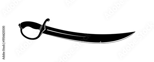 Vector black pirate sword icon