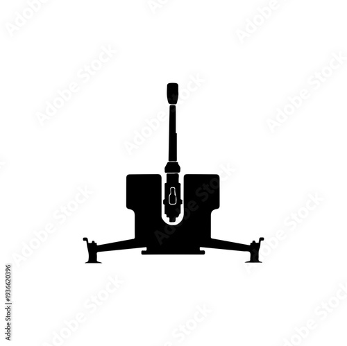 Vector black silhouette of a tripod