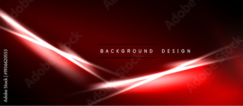 Dark red background features bright white lines. Dynamic energy radiates from central point, creating abstract visual effect.