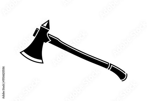 Vector illustration of a black axe