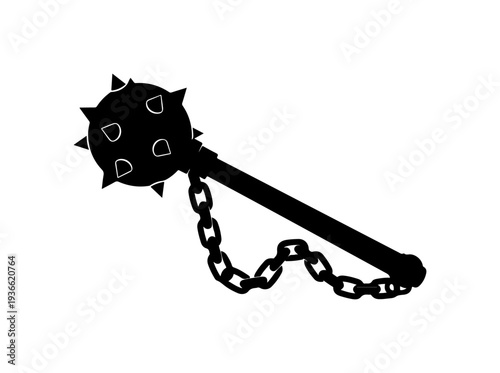 Vector spiked flail icon
