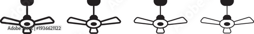 Ceiling fan icon. Universal Cooling Symbols. Product catalog design.