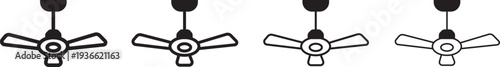 Ceiling fan icon. Universal Cooling Symbols. Product catalog design.